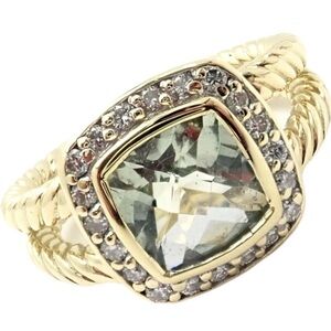 David Yurman 18k Yellow Gold Diamond Ring Size 5.25